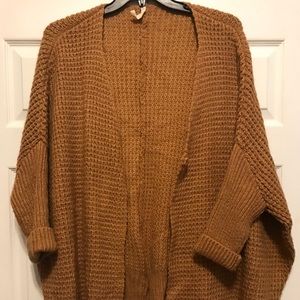 Oversized Knit Cardigan with Dolman Sleeves